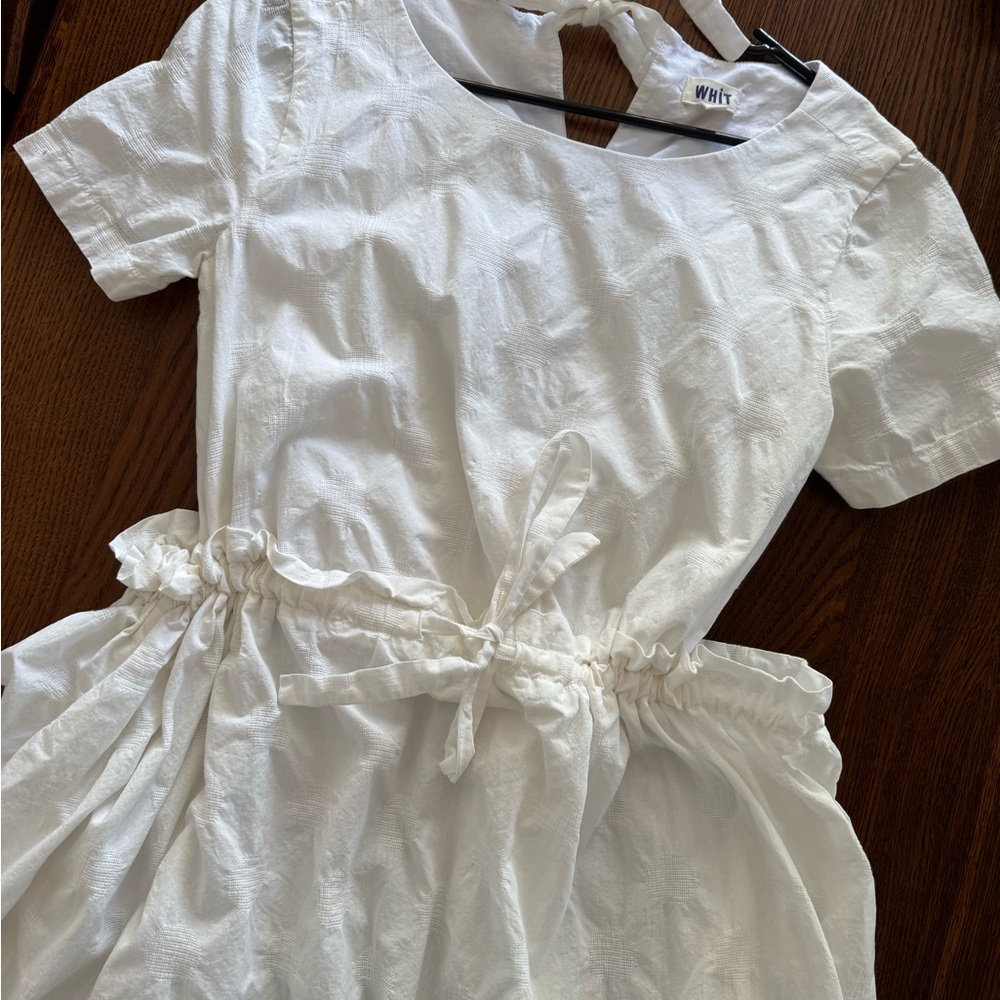 WHiT NYC white drawstring sun dress - size M